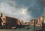 Canaletto Paintings - The Grand Canal from Rialto toward the North by Canaletto